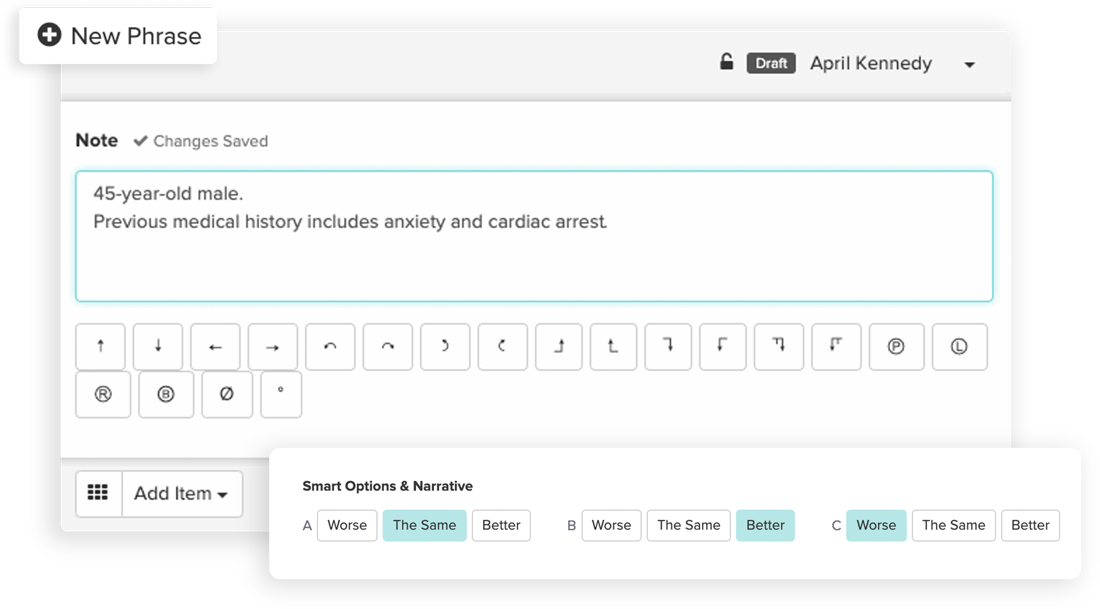 patient charting features